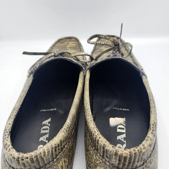 Prada Men's Textured Tan Loafers